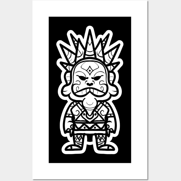 Cute Little Tribal Indian Chief King Wall Art by joolsd1@gmail.com